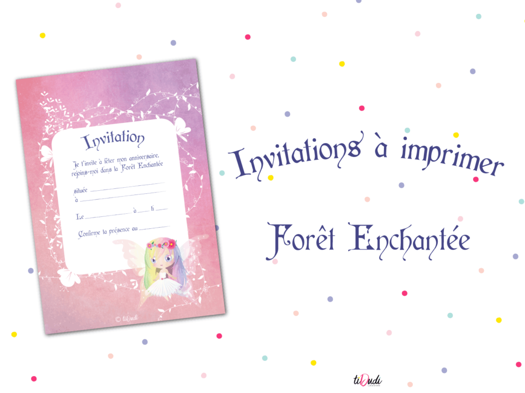 Invitations à imprimer sur le thème de la Forêt Enchantée par tiDudi