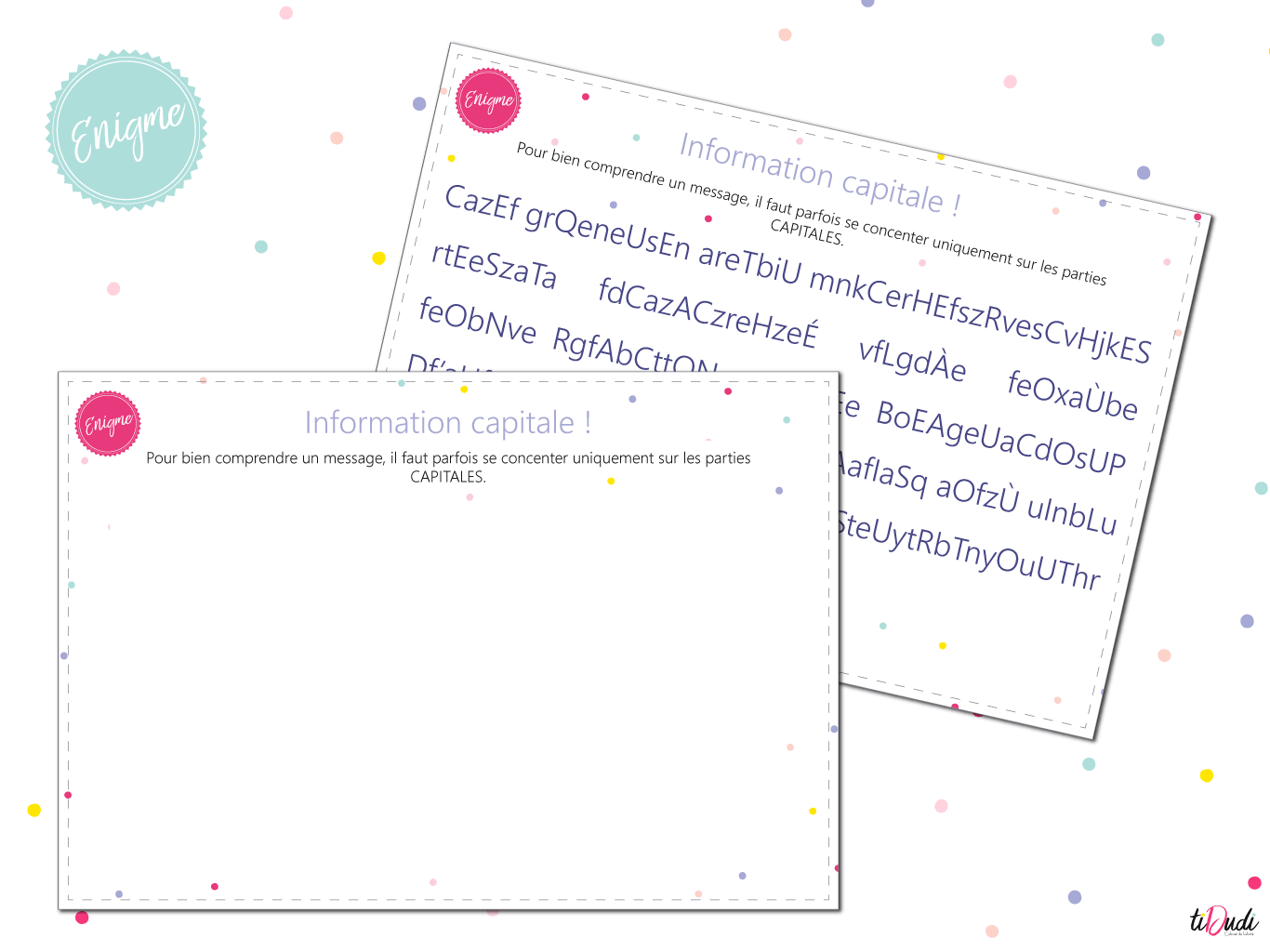 Message codé avec des lettres majuscules et minuscules