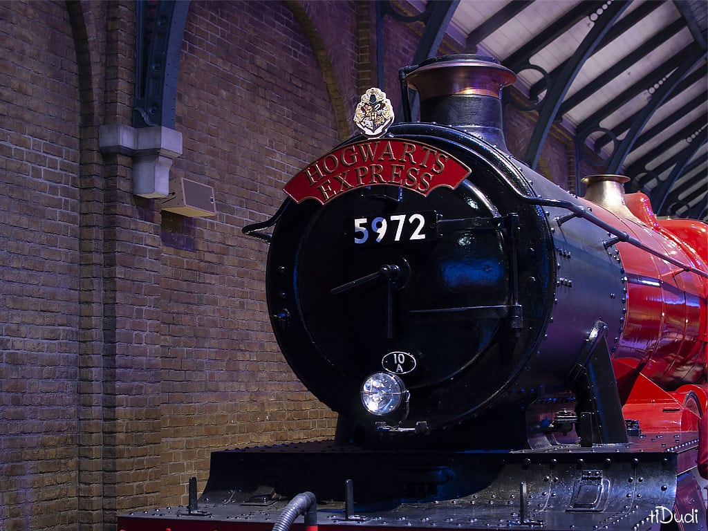 La locomotive du train Poudlard express. Studios Harry Potter Londres