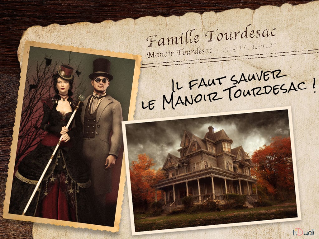 "Il faut sauver le Manoir Tourdesac" escape game ado gratuit, offert par tiDudi