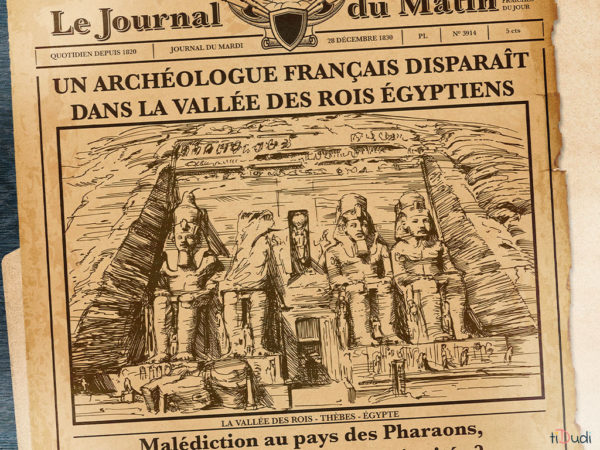 Page de journal, document d'archive. Calendrier de l'Avent "Le bureau des archives énigmatiques"